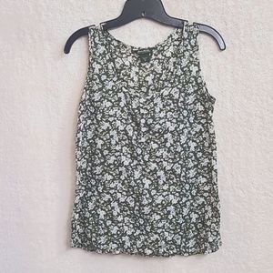 XS, Eddie Bauer, Green floral tank top